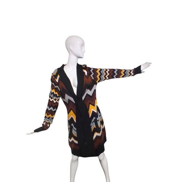 Missoni Target Women's size XL Chevron Long Grungecore Western Cardigan Sweater - Picture 2 of 12